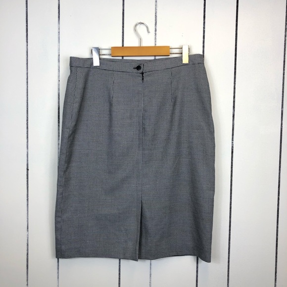 Vintage Houndstooth Pencil Skirt Sz 12 - Picture 3 of 6